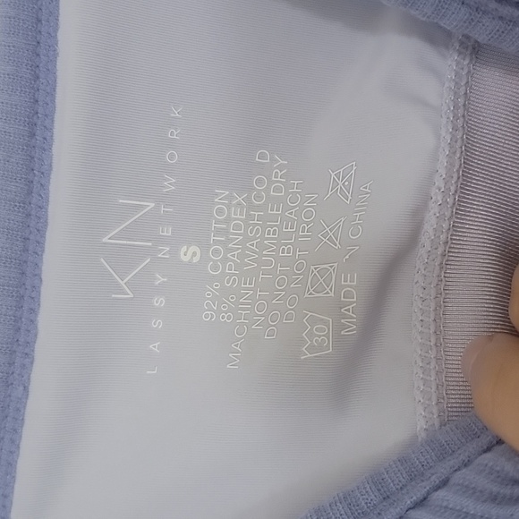 Klassy Network Ribbed Brami Crop size Small Color Periwinkle - Picture 8 of 13